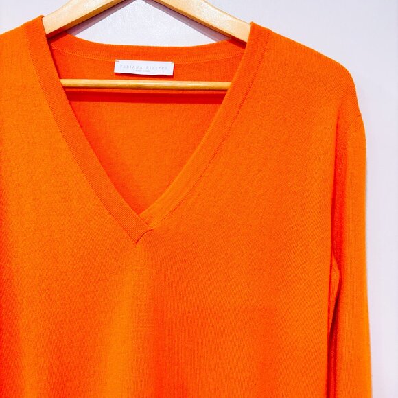 FABIANA FILIPPI Orange Cashmere Dress | Luxury Soft Knit Minimalist | X-Small * - Picture 3 of 8